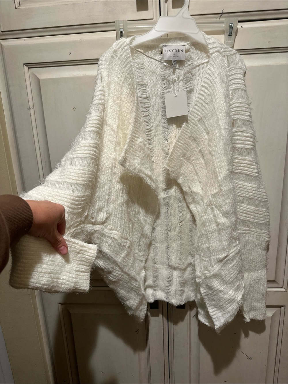 Hayden Cream Open-Front Ribbed Cozy Cardigan